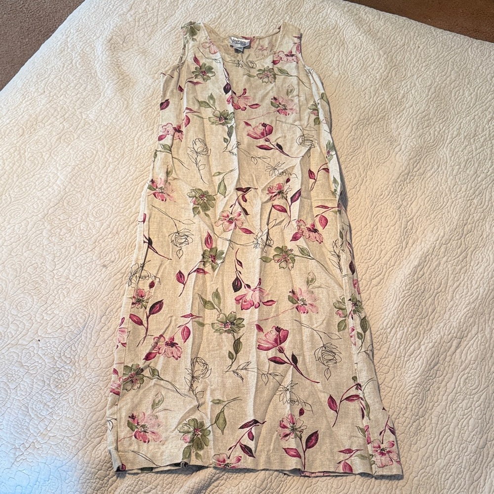 Style & Co. Beige Floral Midi Dress